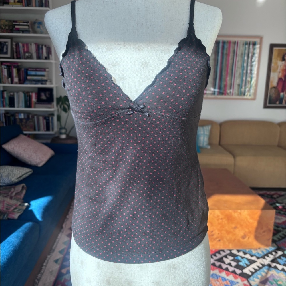 ♥️ FIRM PRICE ♥️ Black and red brandy tank top